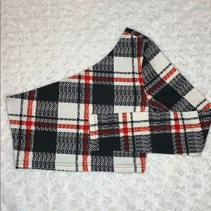 One Shoulder Plaid Crop Top